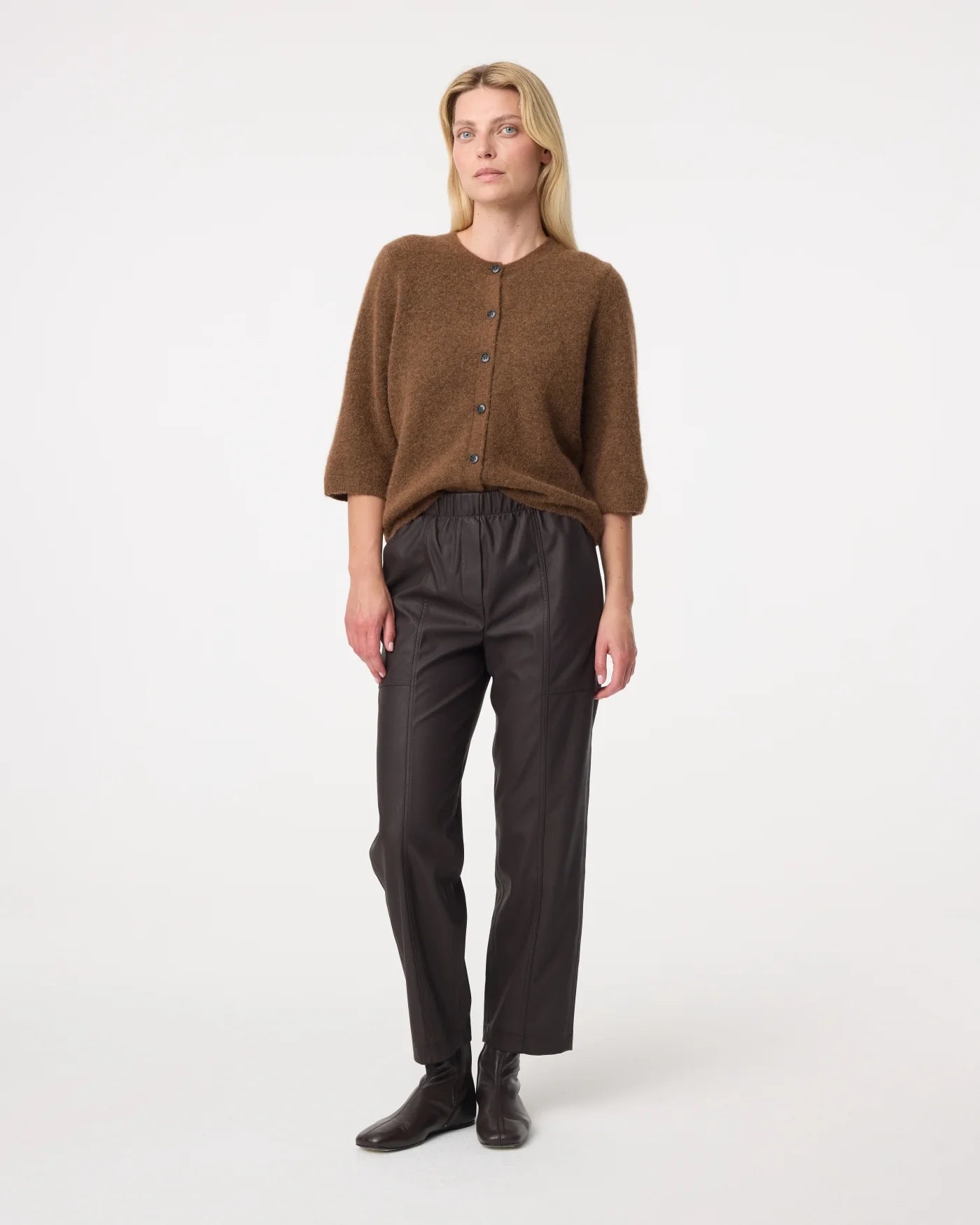 KNIT-TED MEG CARDIGAN MID BROWN