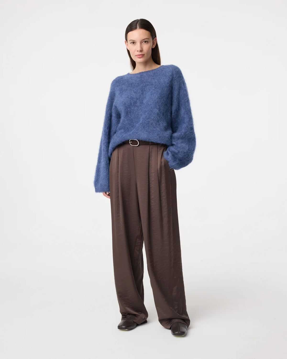 KNIT-TED AMALIA PULLOVER MID BLUE