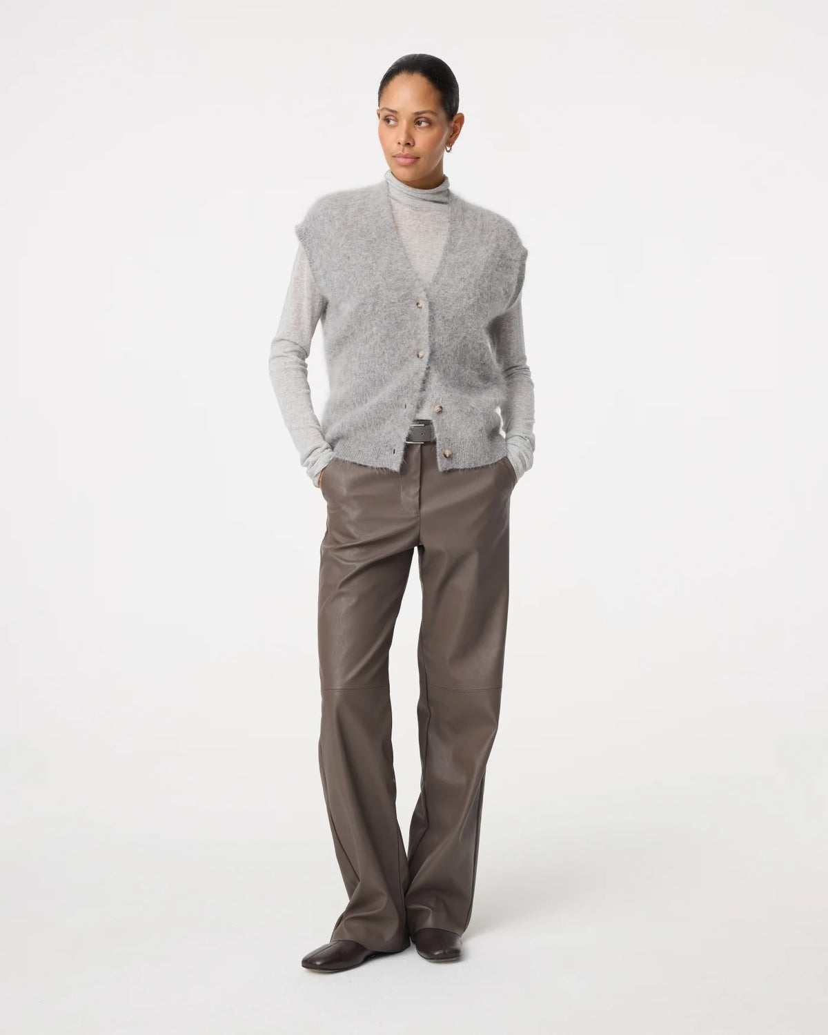 KNIT-TED CONSTANZE CARDIGAN MID GREY