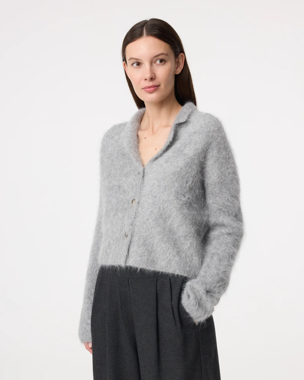 KNITTED NIKI CARDIGAN MID GREY