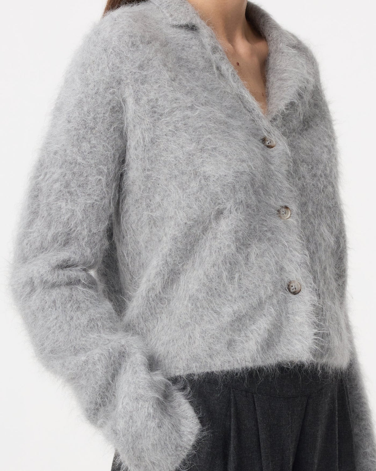 KNITTED NIKI CARDIGAN MID GREY