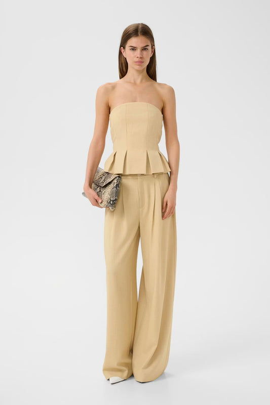 GESTUZ GZSTACY PANTS - PALE HAY MELANGE