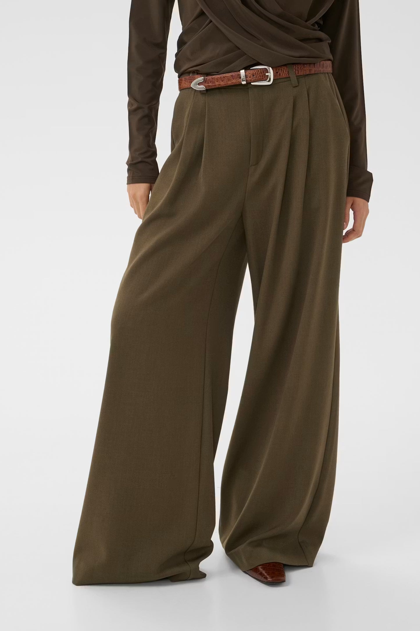 GESTUZ STACY PANTS SLATE BLACK MELANGE