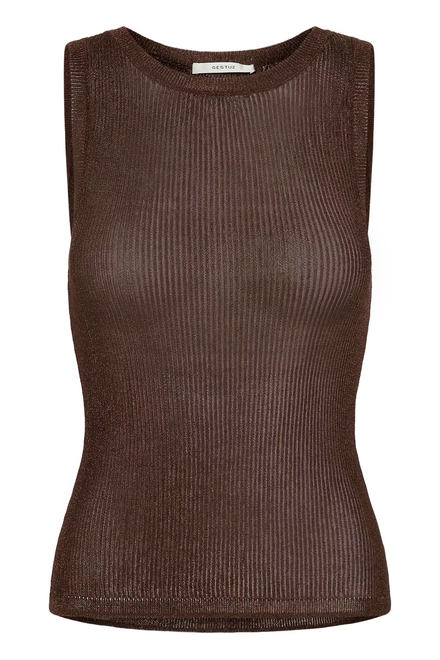 GESTUZ SILVI TOP DEEP BROWN METALLIC