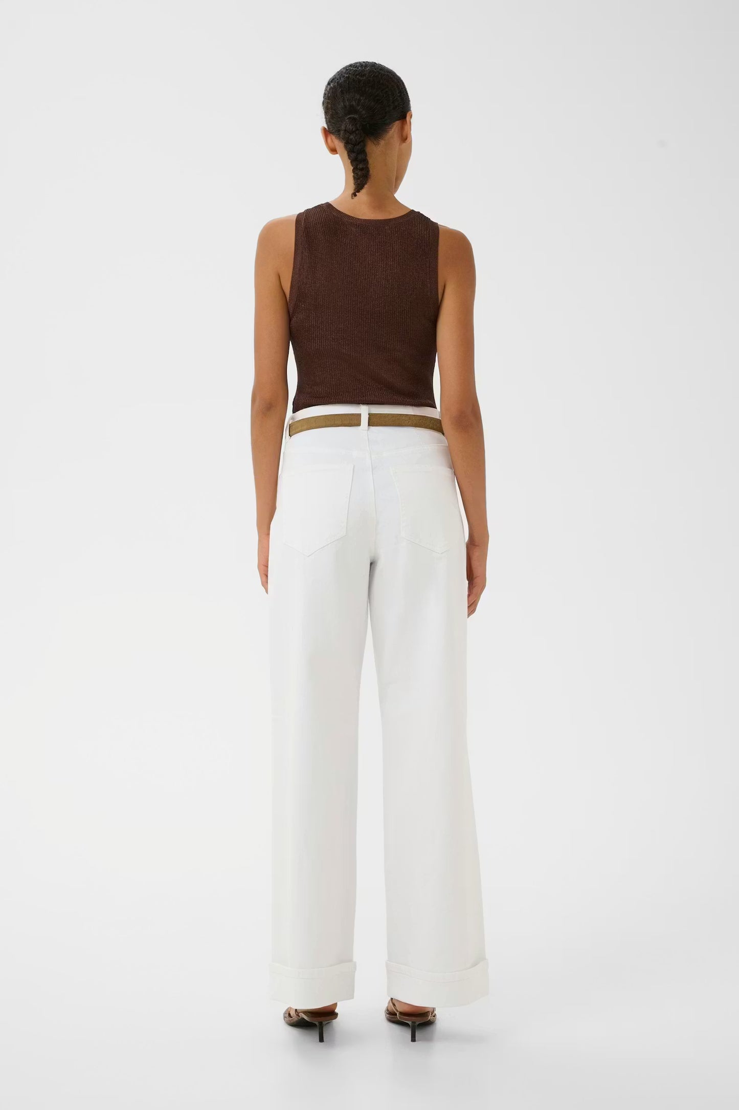 GESTUZ SILVI TOP DEEP BROWN METALLIC