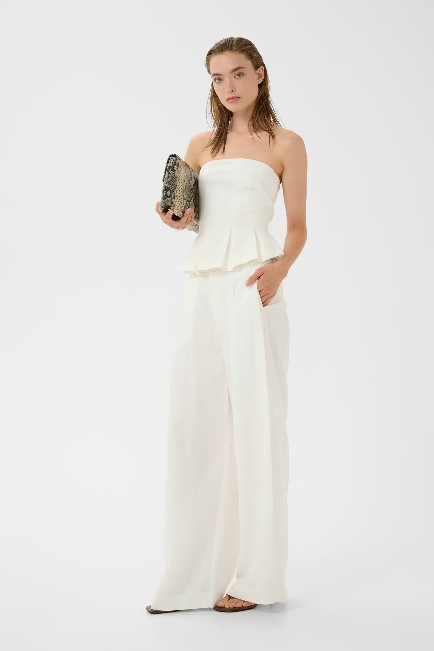 GESTUZ RIAVA PANTS BRIGHT WHITE
