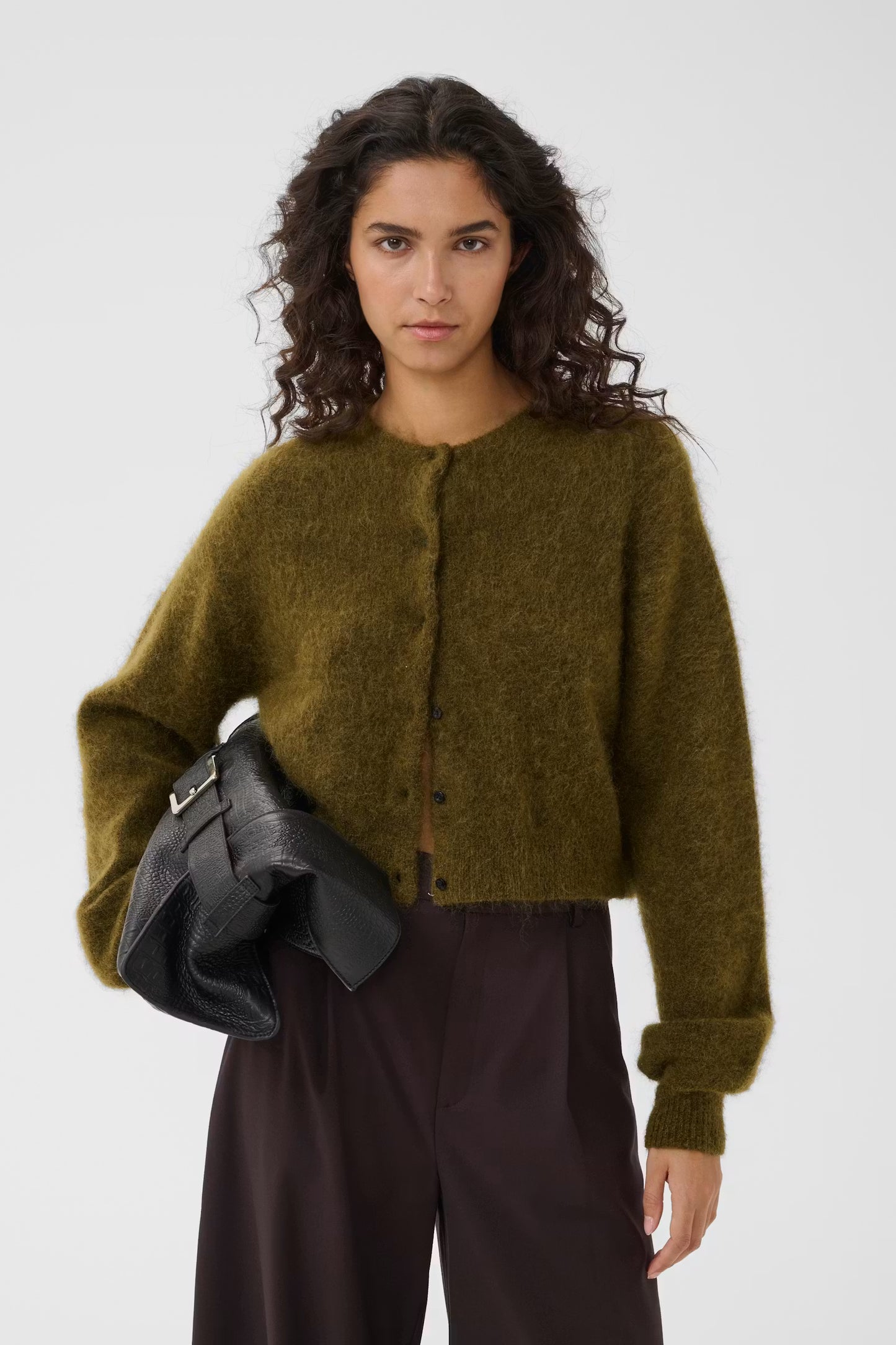 GESTUZ DEBBIE CARDIGAN PLANTATION MELANGE BROWN