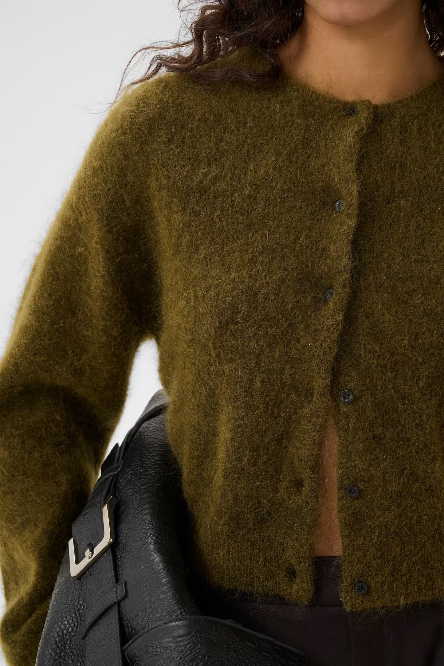 GESTUZ DEBBIE CARDIGAN PLANTATION MELANGE BROWN