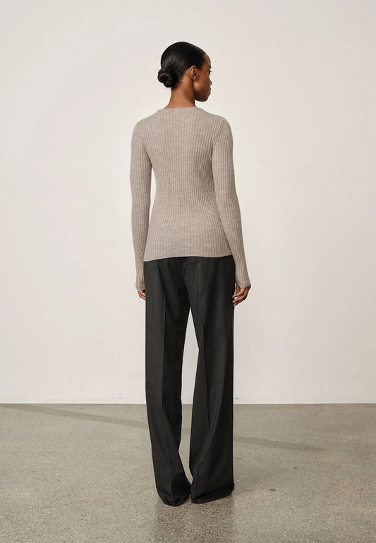 HERSKIND CAMB KNIT BLOUSE LIGHT TAUPE