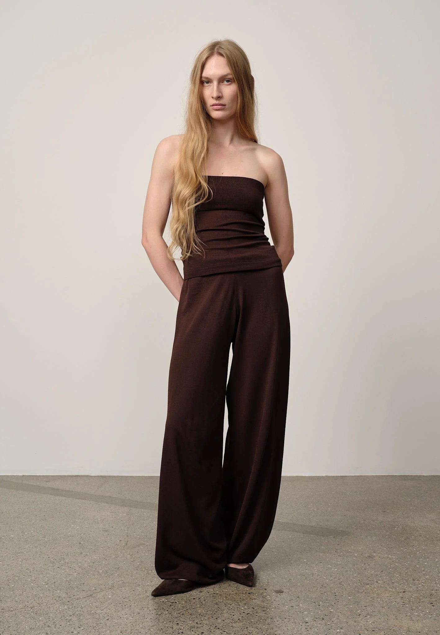 HERSKIND CLARK KNIT PANTS COFFEE