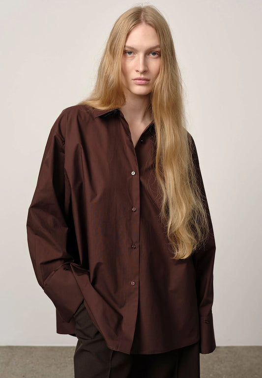 HERSKIND INGA SHIRT - COFFEE BROWN