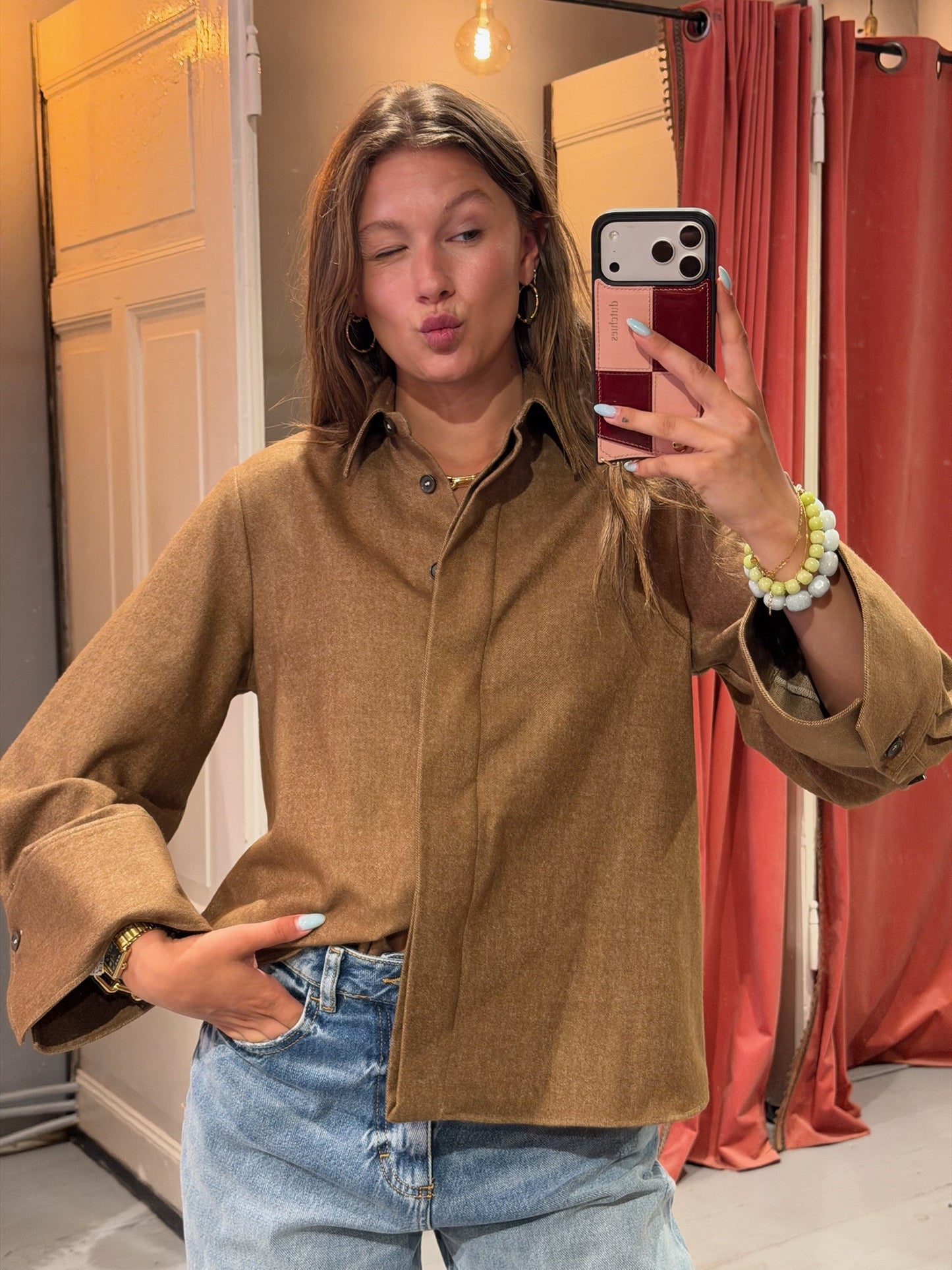 ACADEMIA BLOUSE LISA BRUIN/KAKI