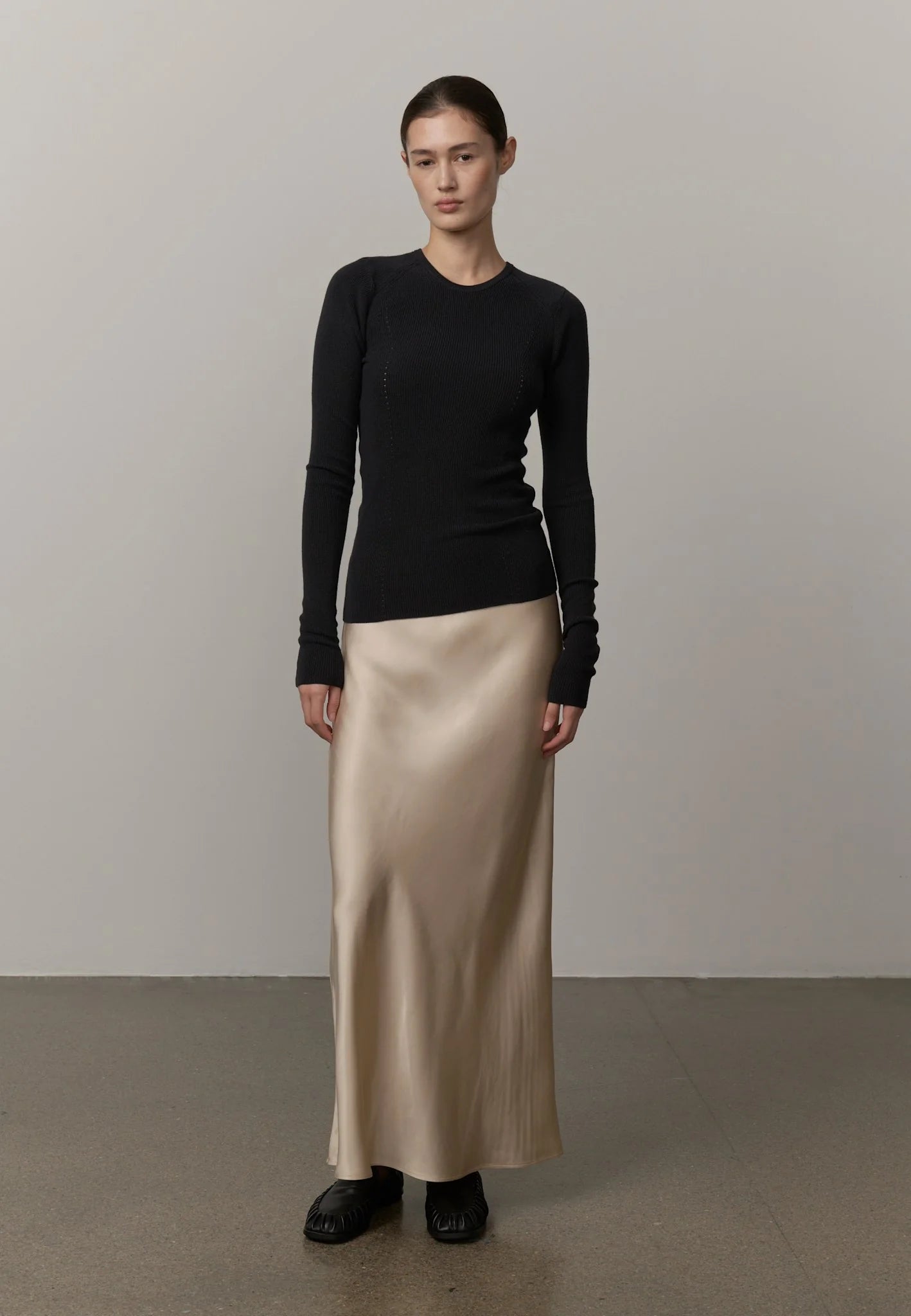 HERSKIND CAMIL KNIT BLOUSE DARK GREY