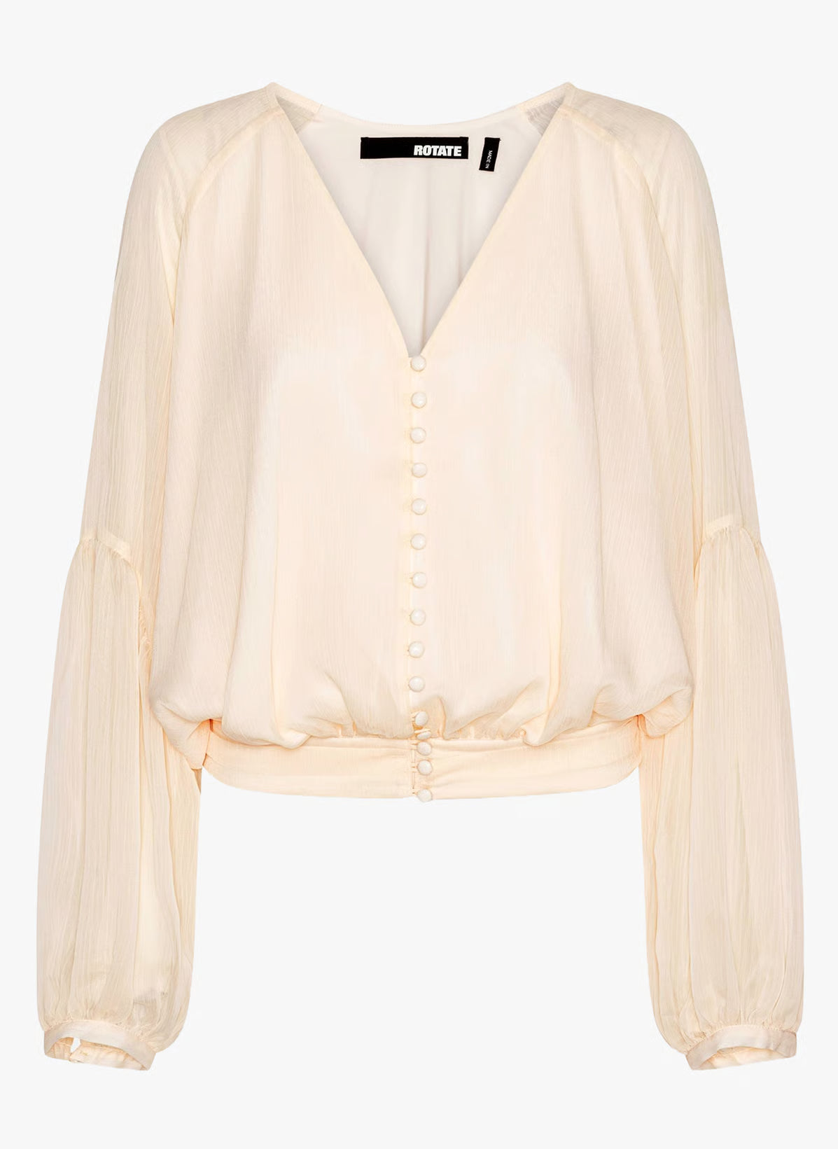 ROTATE CHIFFON V-NECK TOP VANILLA CREAM