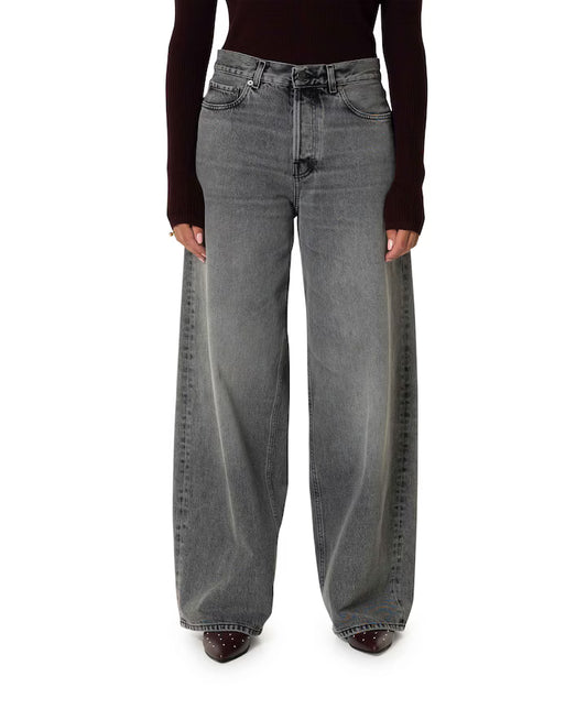 HAIKURE DENIM BETHANY WIDE LEG FLANEL GREY