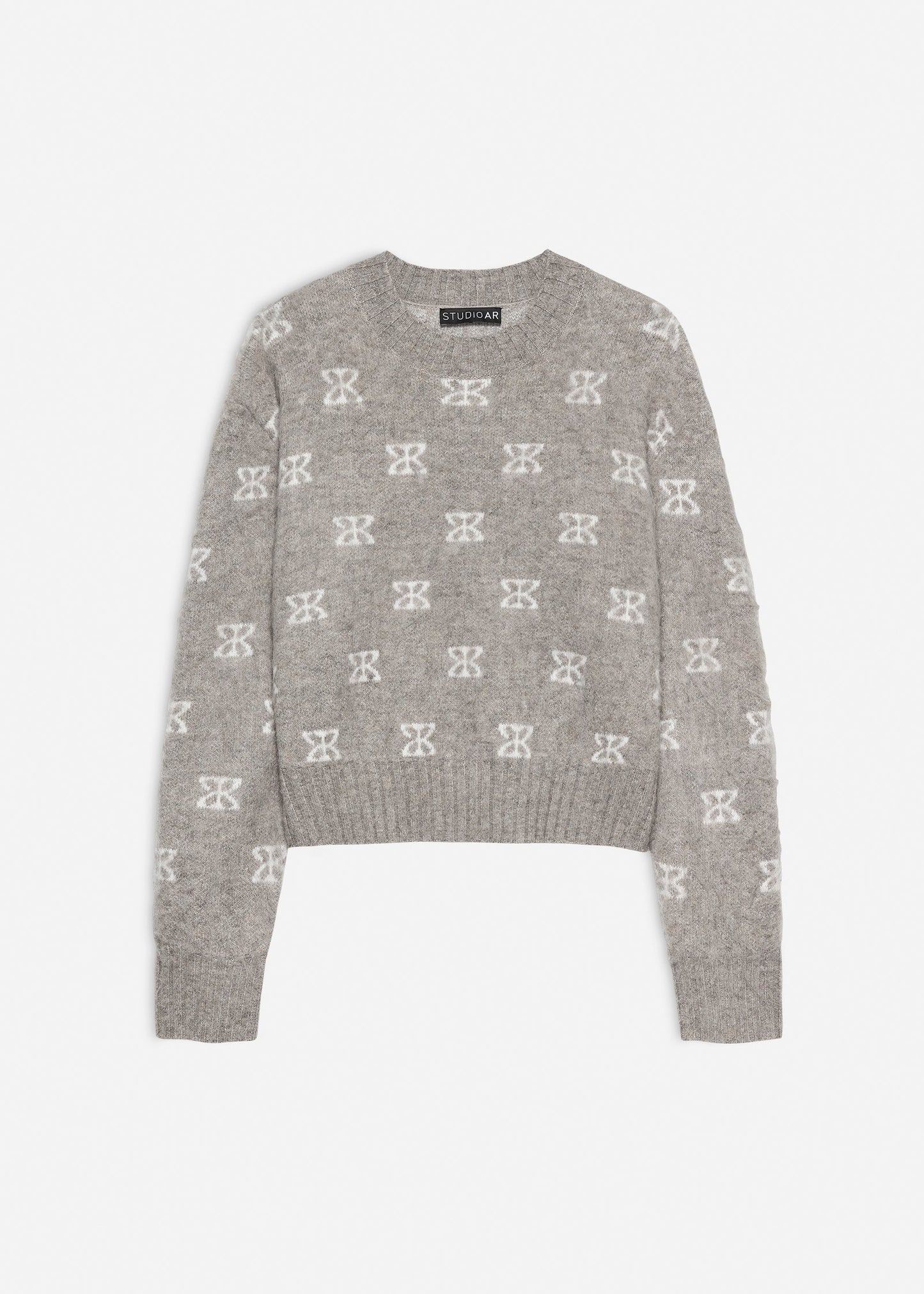 STUDIO AR ALYSSA BRUSHED LOGO KNIT CLAY