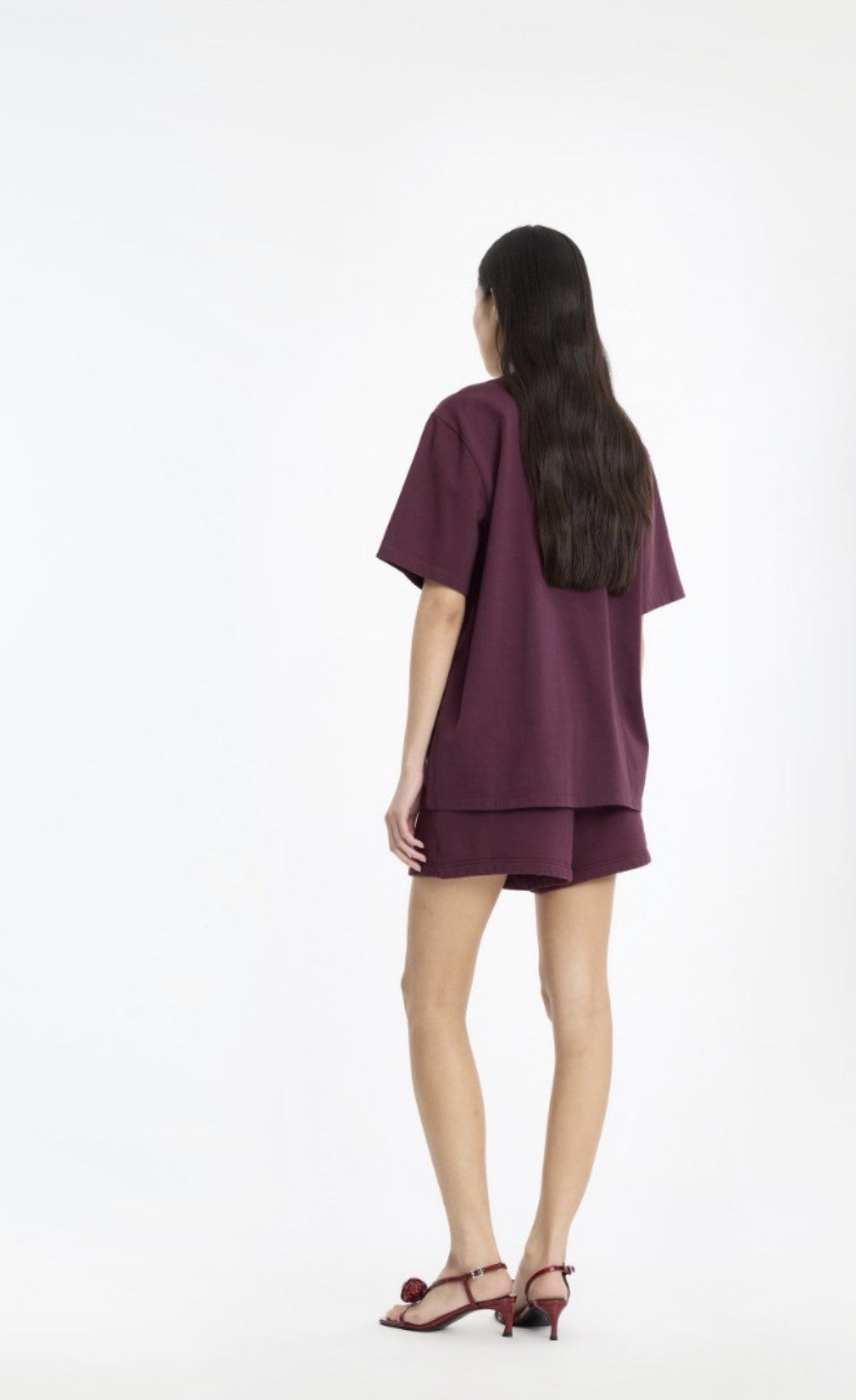ROTATE CLASSIC SWEAT SHORTS - BORDEAUX