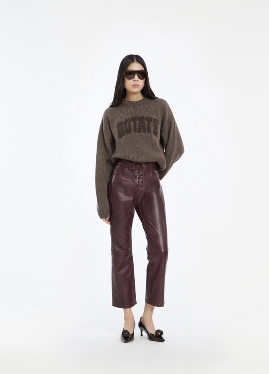 ROTATE CREWNECK SWEATER/PULLOVER  - BROWN