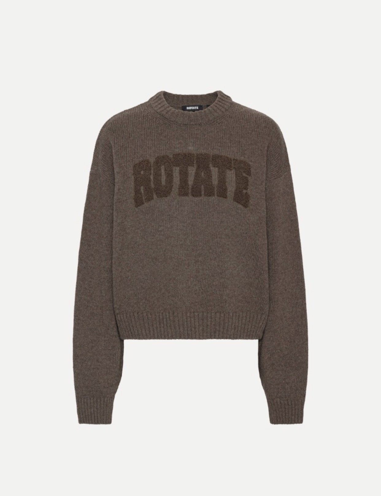 ROTATE CREWNECK SWEATER/PULLOVER  - BROWN