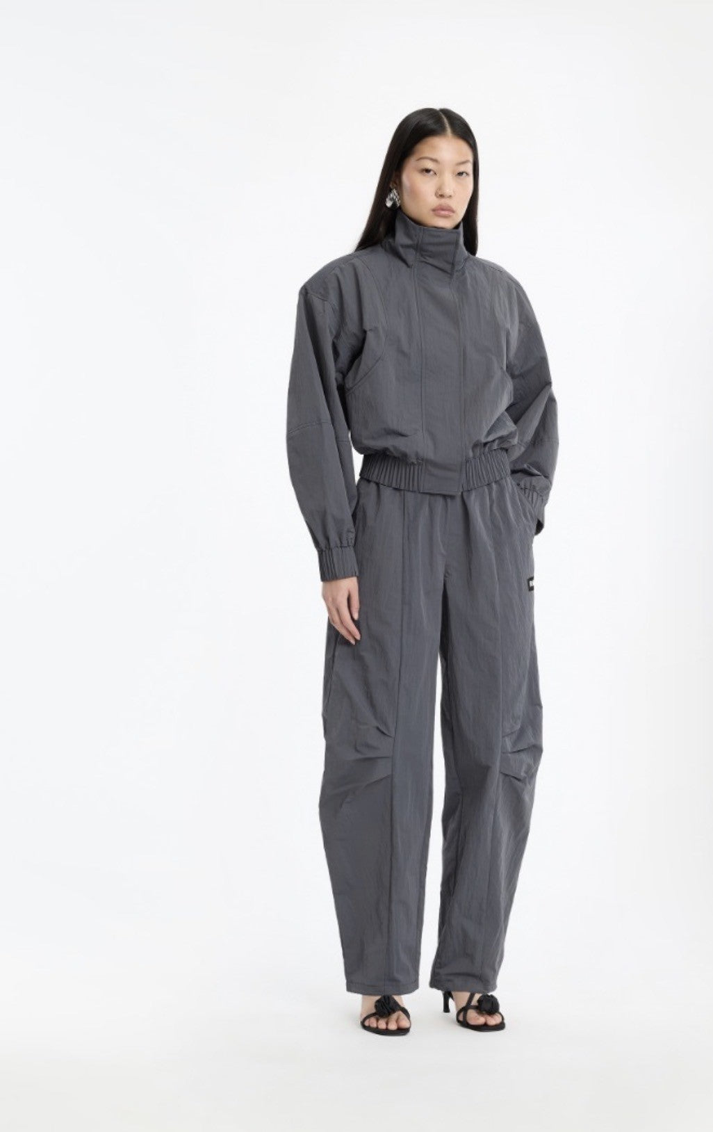 ROTATE CRISPY TRACK JACKET - DARK GREY