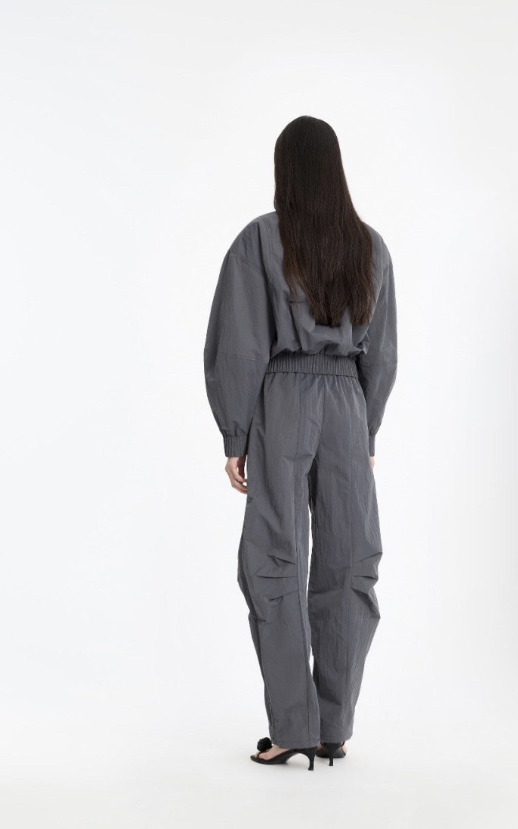 ROTATE CRISPY TRACK JACKET - DARK GREY