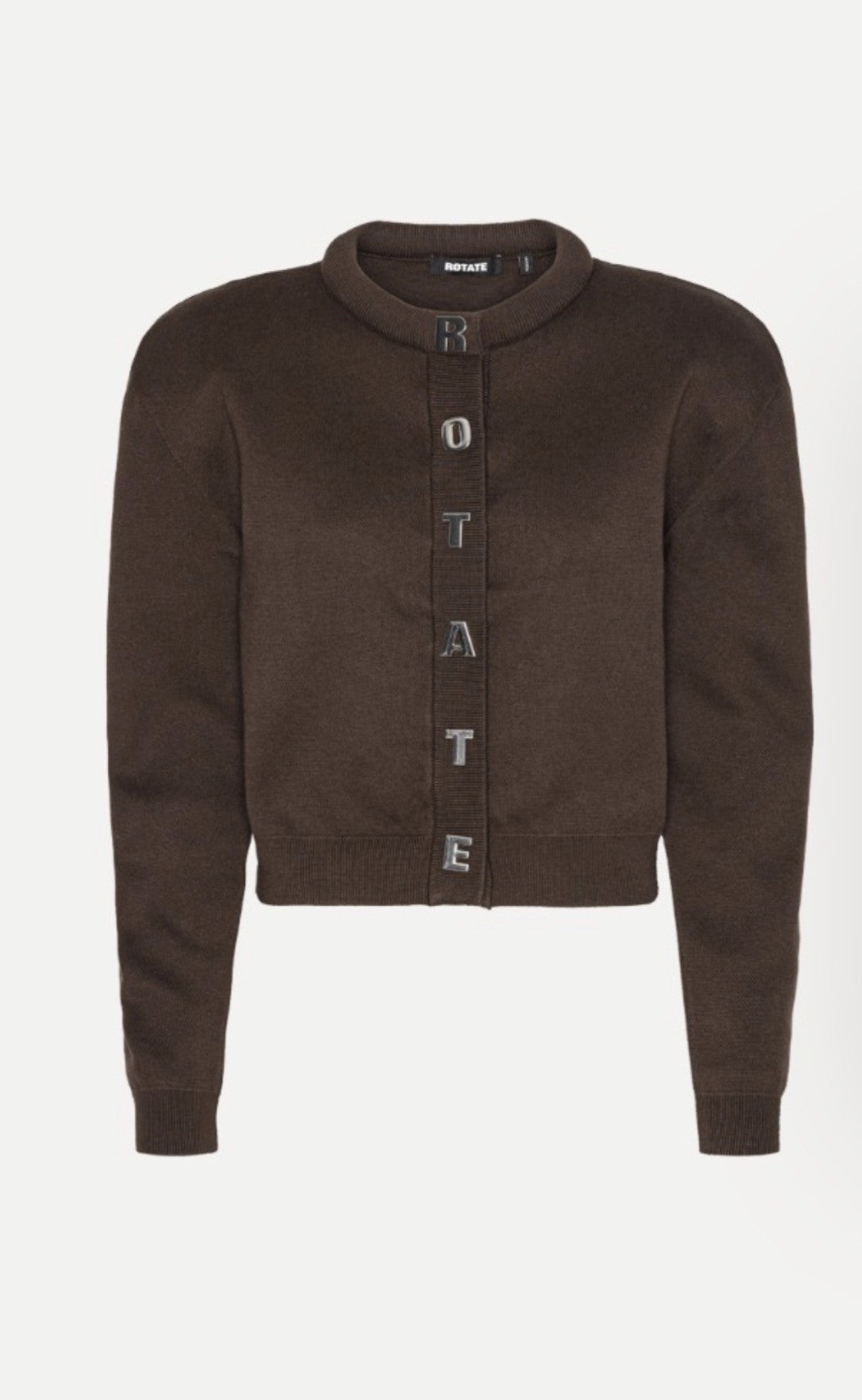ROTATE FIRM KNIT CARDIGAN - DARK BROWN