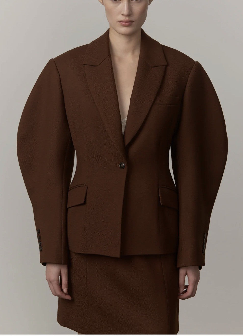 HERSKIND ALEX FITTED BLAZER - JAVA BROWN
