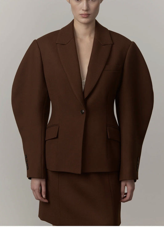 HERSKIND ALEX FITTED BLAZER - JAVA BROWN