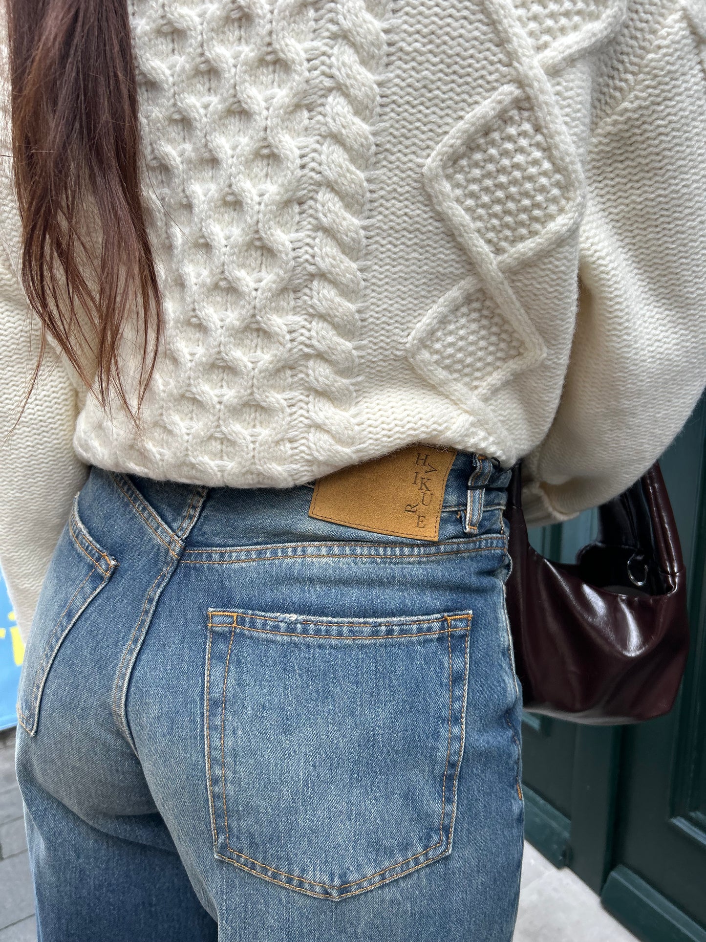 ROTATE KNIT CABLE CREWNECK WHITE