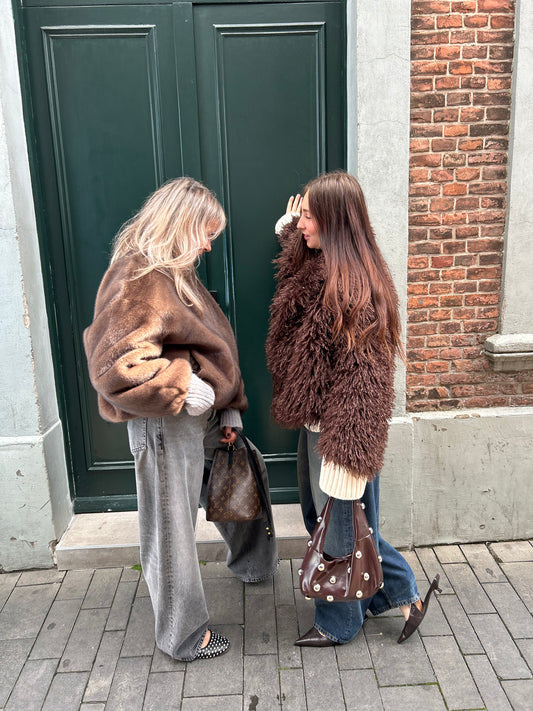 STUDIO AR MILLIE FAUX FUR JACKET MORRO