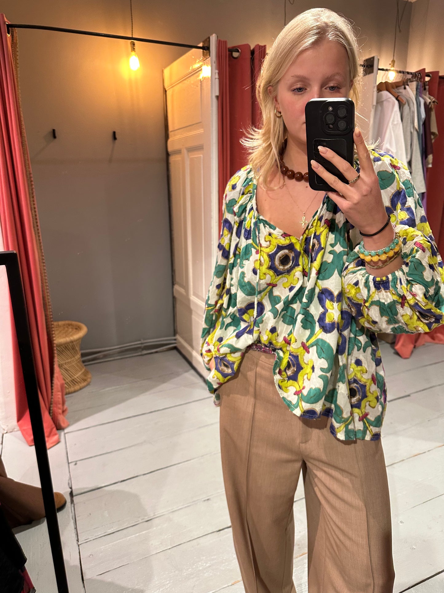 MES DEMOISELLES CRAQUER BLOUSE - GROEN