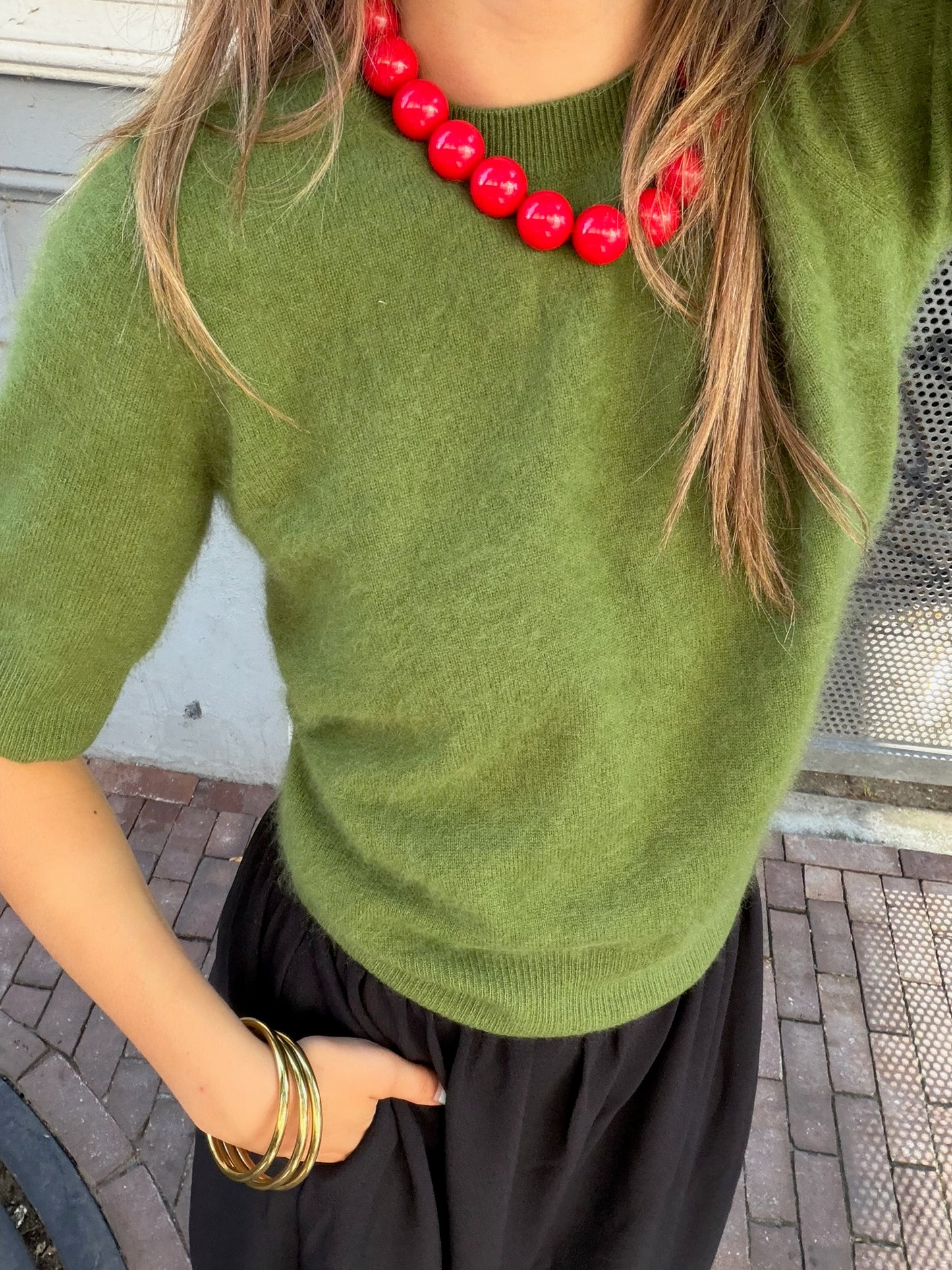 HERSKIND THERESE KNIT BLOUSE GREEN