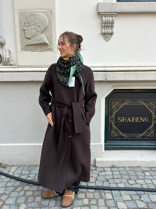 STUDIO AR BY ARMA JOY TRENCHCOAT WOLLEN JAS - DARK BROWN