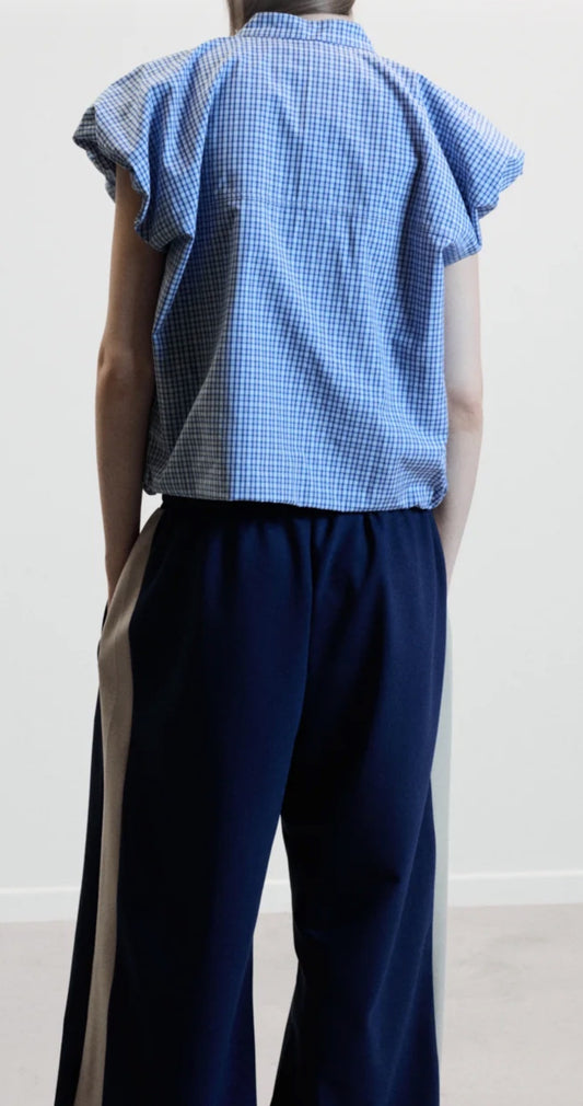 JOHNY KELLS BLOUSE -BLUE CHECK