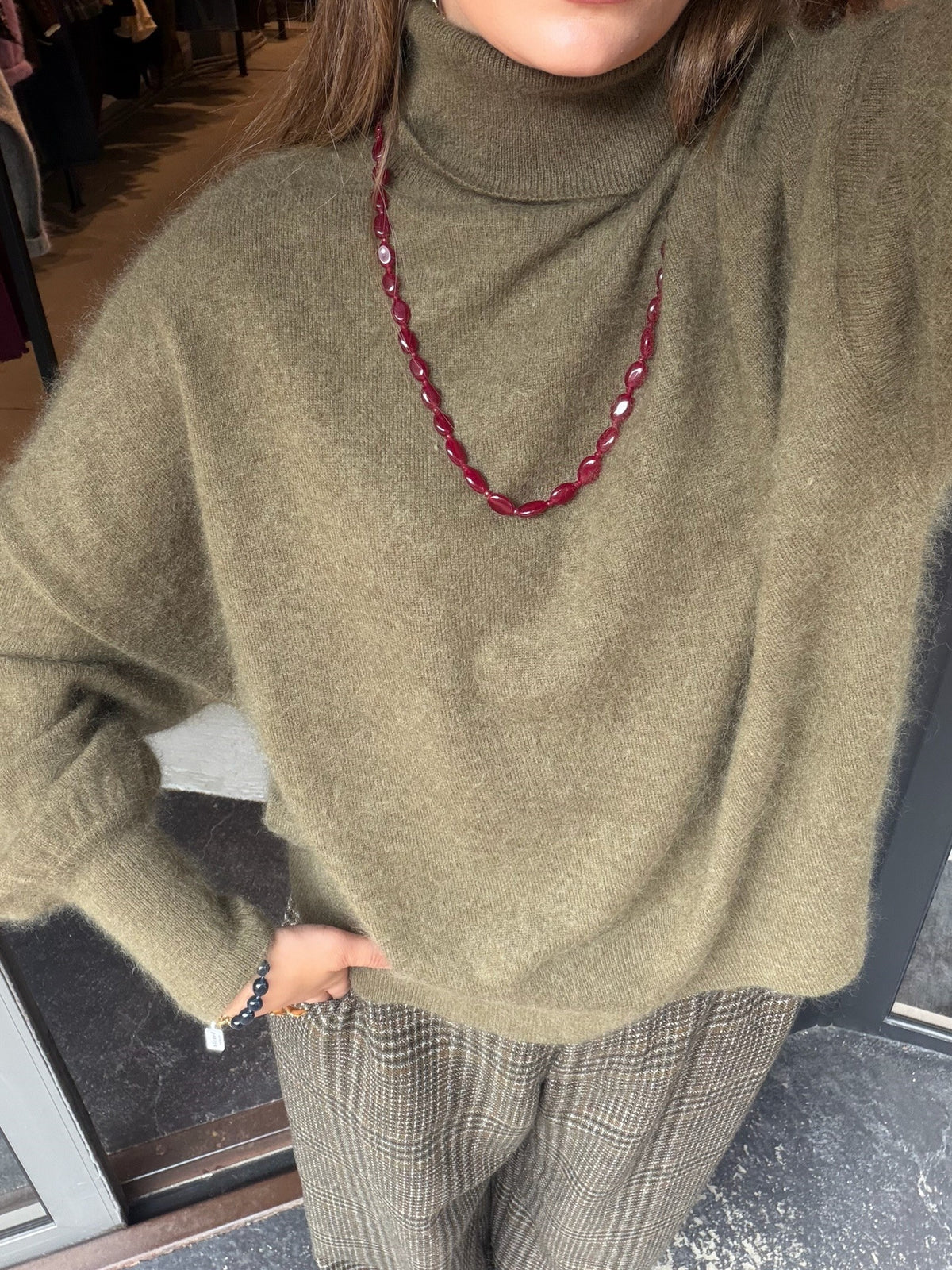 LES TRICOTS DE LEA MAREINE PULL OLIVE
