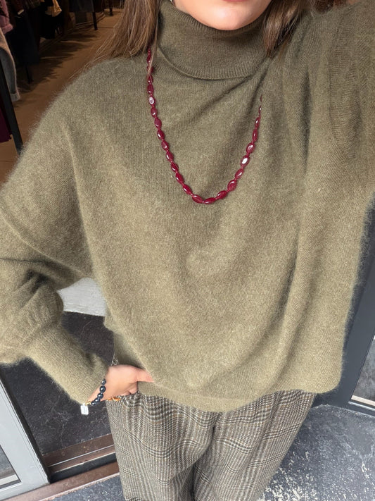 LES TRICOTS DE LEA MAREINE PULLOVER OLIVE