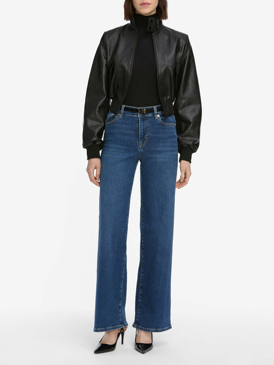 FRAME LE SLIM PALAZZO JEANS - DARK DENIM