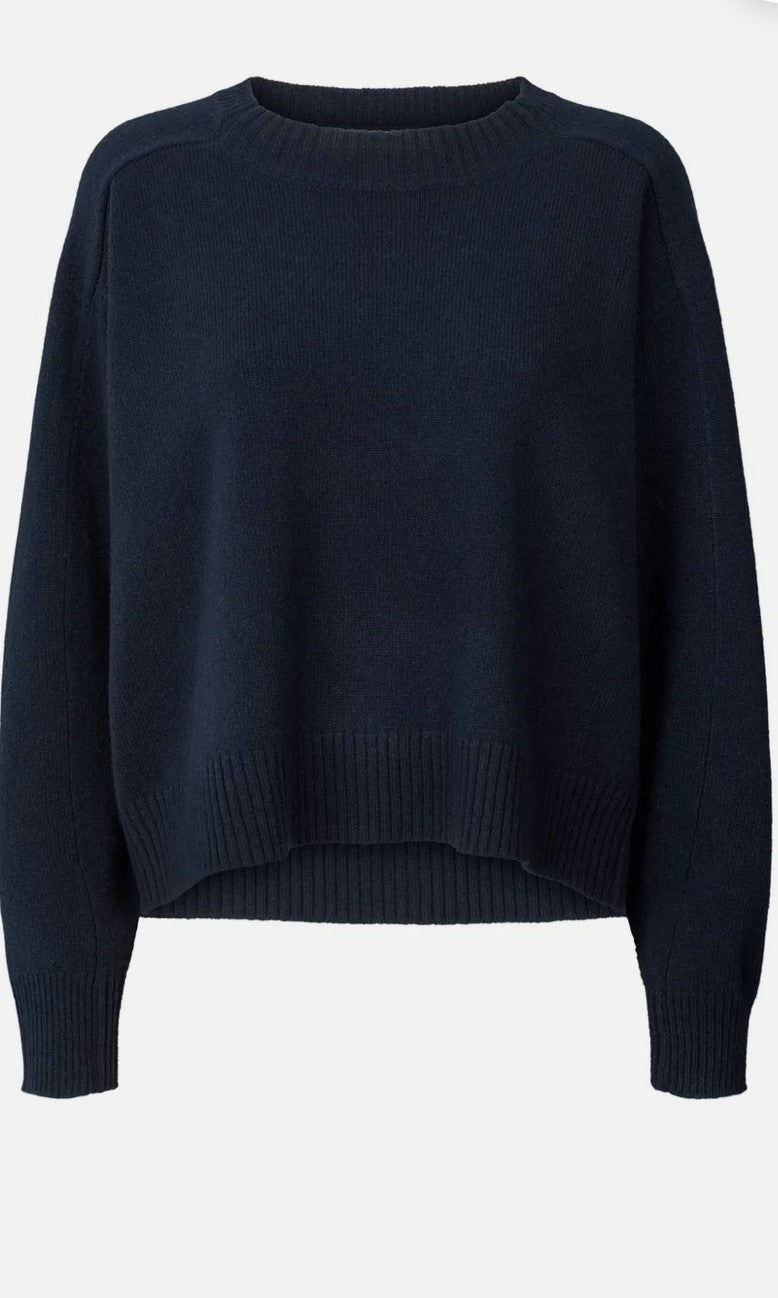 RABENS SALONER DALANI BOXY SWEATER  - NAVY