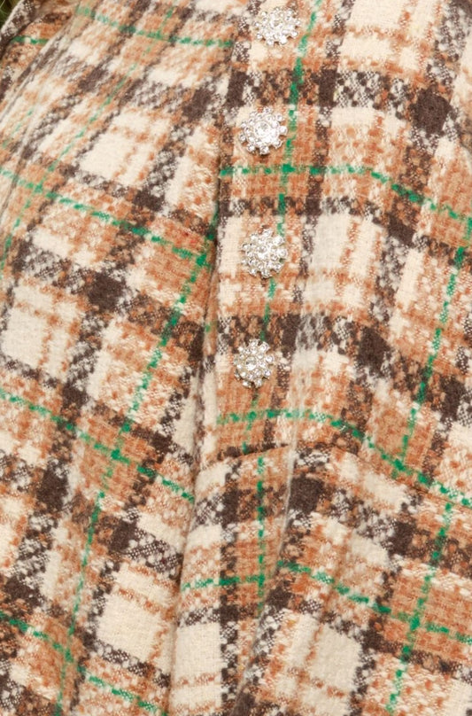 SEA ME HAPPY PAMELA TOP CHECKED WOOL