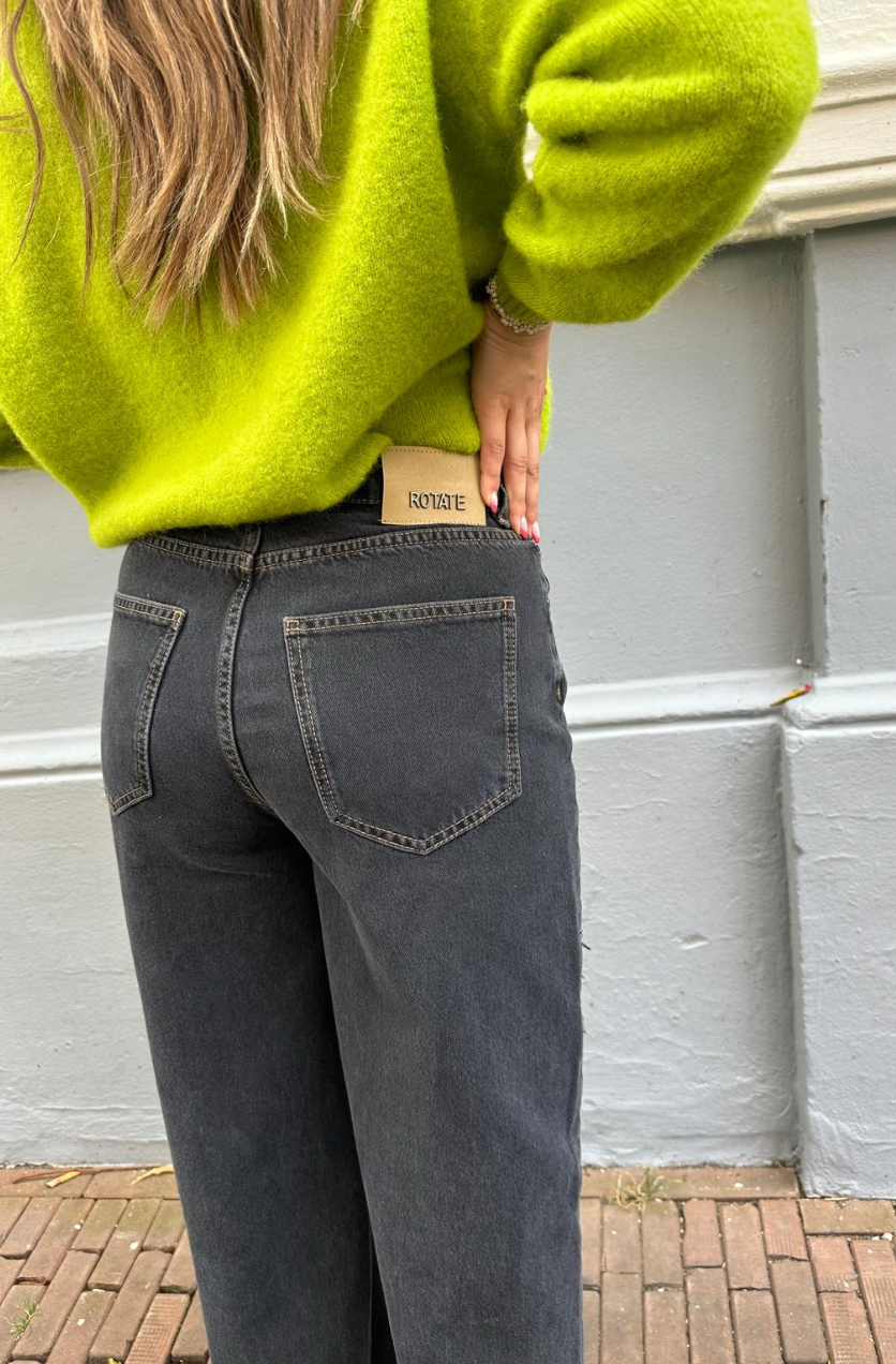 ROTATE LOOSE DENIM JEANS - BLACK