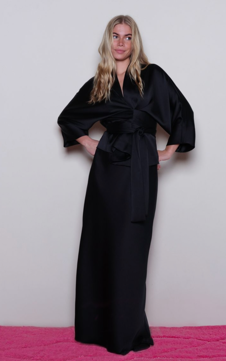 SEA ME HAPPY JUDE SATIN ROK -ZWART