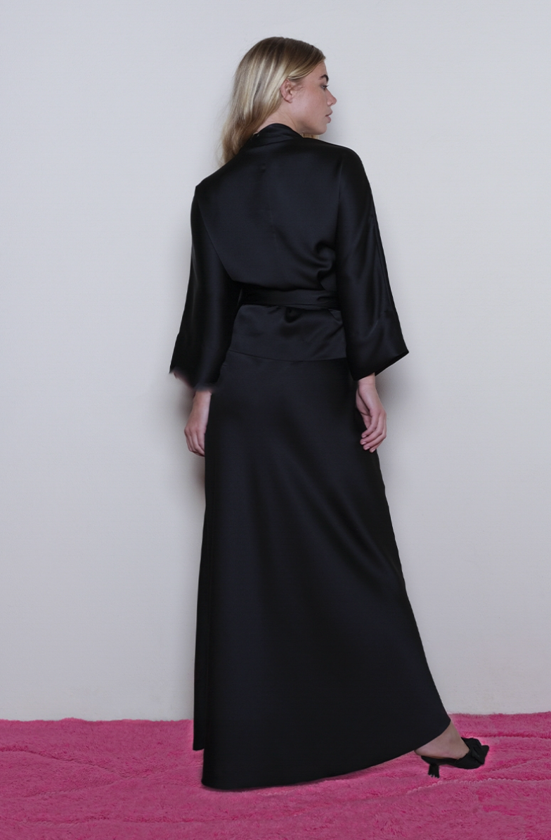 SEA ME HAPPY JUDE SATIN ROK -ZWART