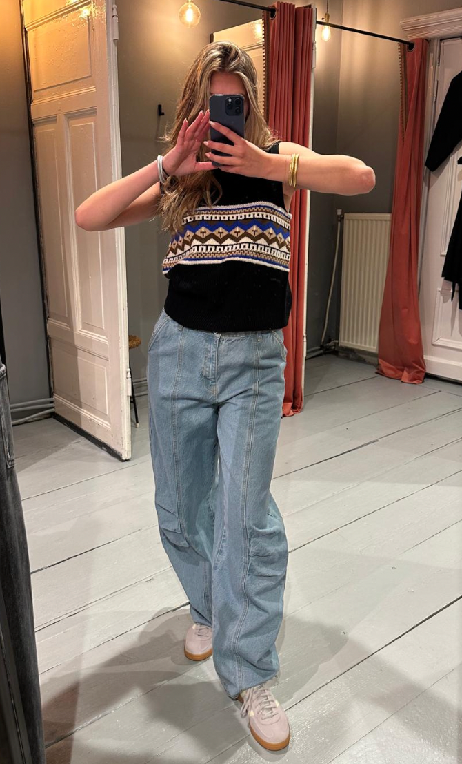ROTATE SCULPTURED JEANS - BEIGE BLUE