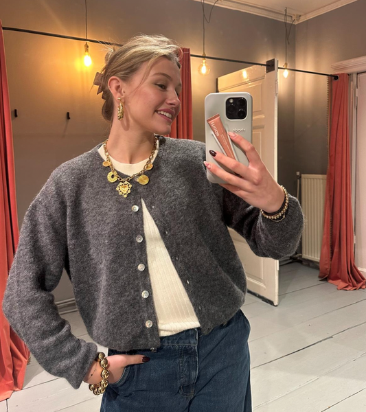 AMERICAN VINTAGE VITOW CARDIGAN - STEEL MELANGE