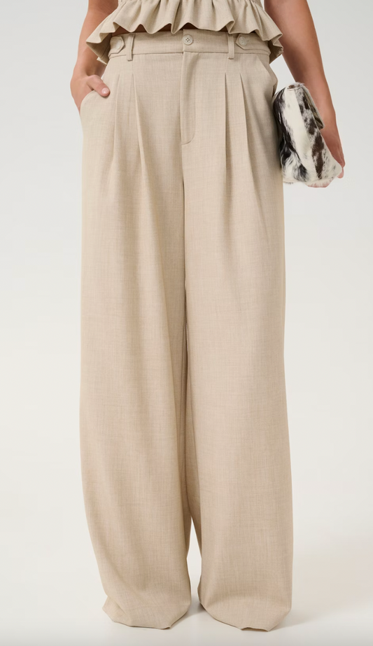 GESTUZ DECY PANTS LIGHT - SAND MELANGE