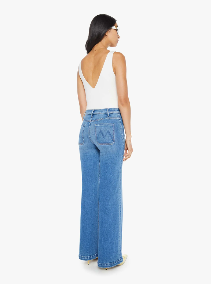 MOTHER DENIM THE HUSTLER ROLLER PATCH POCKET SNEAK JEANS