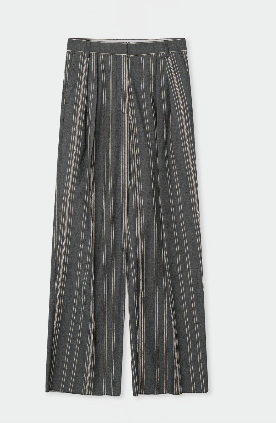 DAY BIRGER ET MIKKELSEN ENZO SLUB STRIP PANTS BLACK
