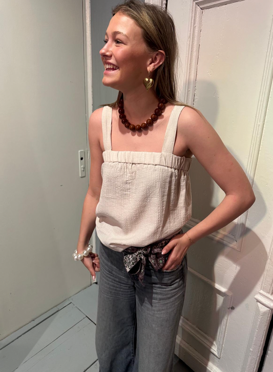 KNIT-TED BODIL TOP CREME