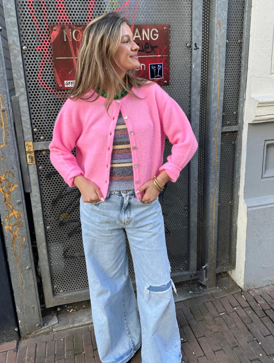 AMERICAN VINTAGE DAMESVEST VITOW PINK MELANGE