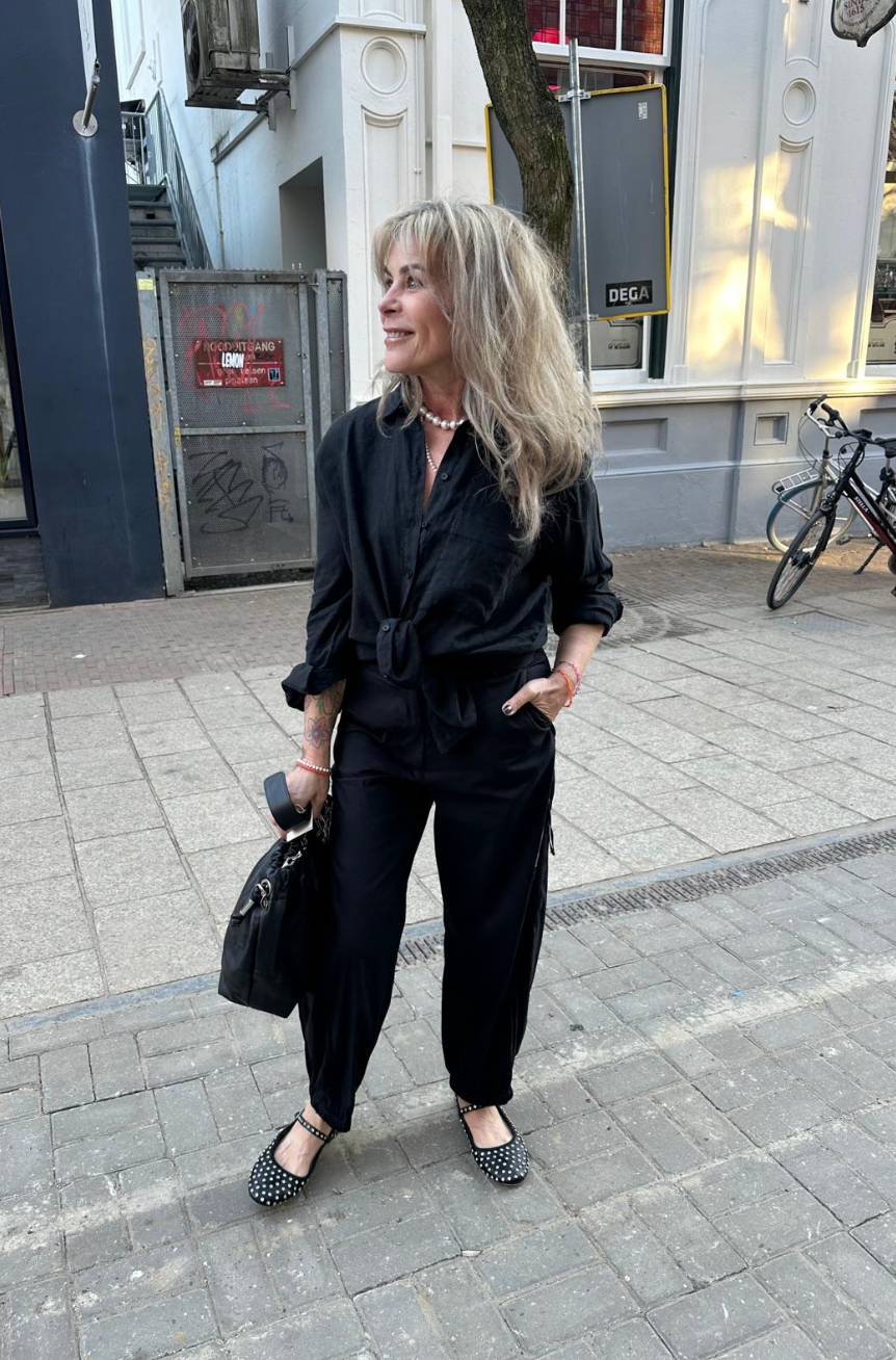 RABENS SALONER AFINA PAPERY PANTS BLACK